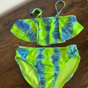 Cat & Jack Blue and Green Tie-Dye Bikini